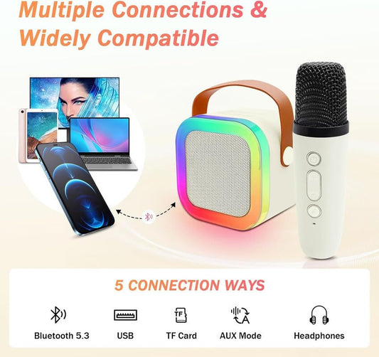 Speaker with microphone Machine - Bluetooth-Compatible and Wireless
